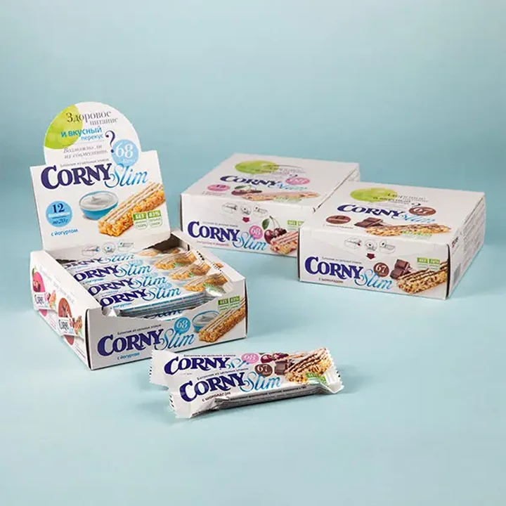 Clear-front bakery display box on counter