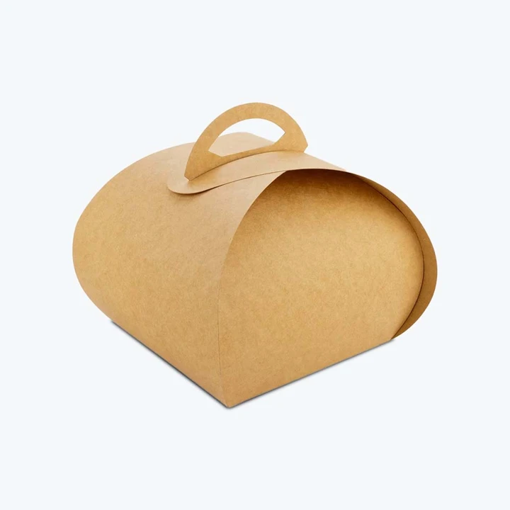 White bakery box with top carry handle