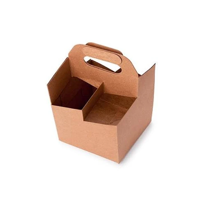Handled carrier box for glass bottles
