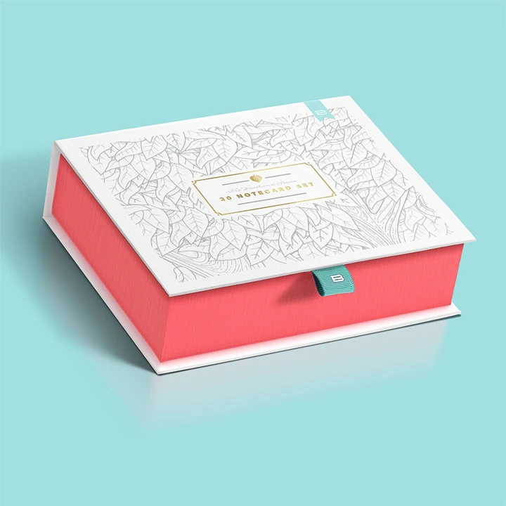 Book-style rigid box with hinged lid