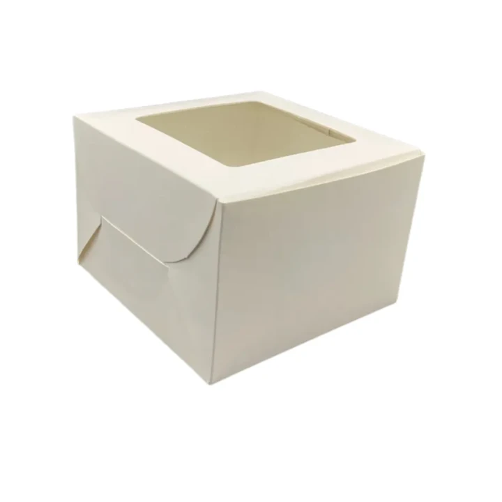 White cake box with clear window