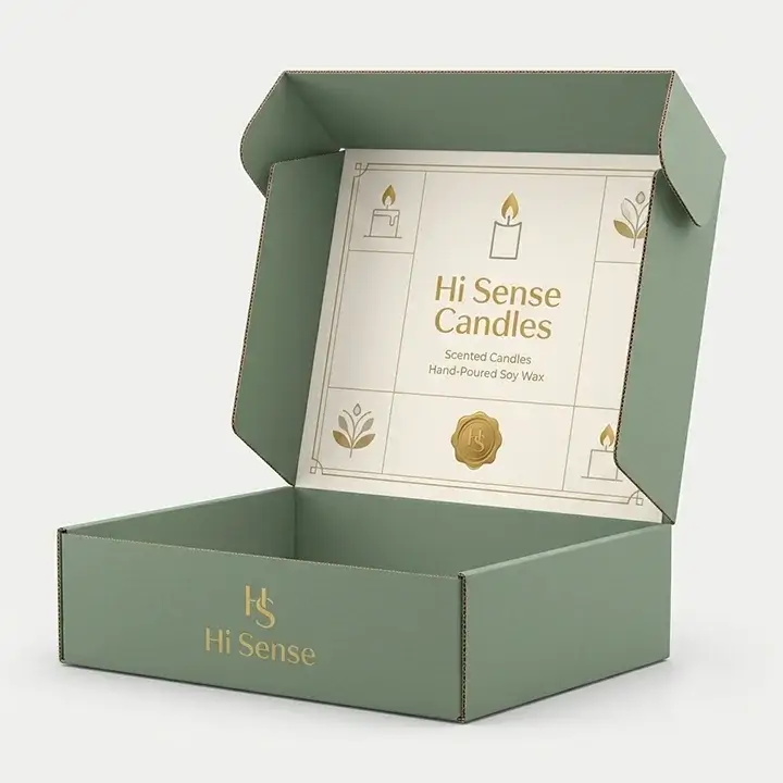 Protective candle mailer box with a premium printed design