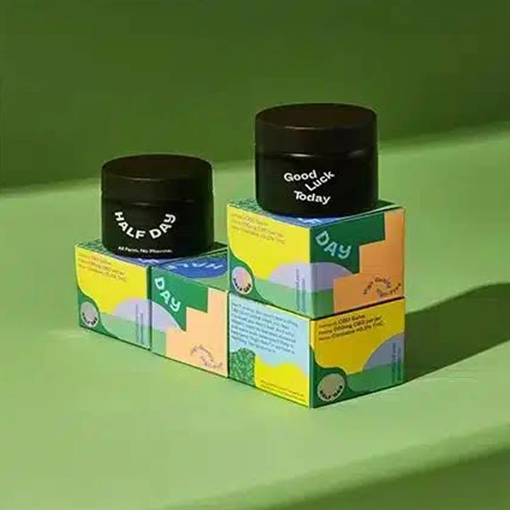 Gummy packaging box with colorful printed design
