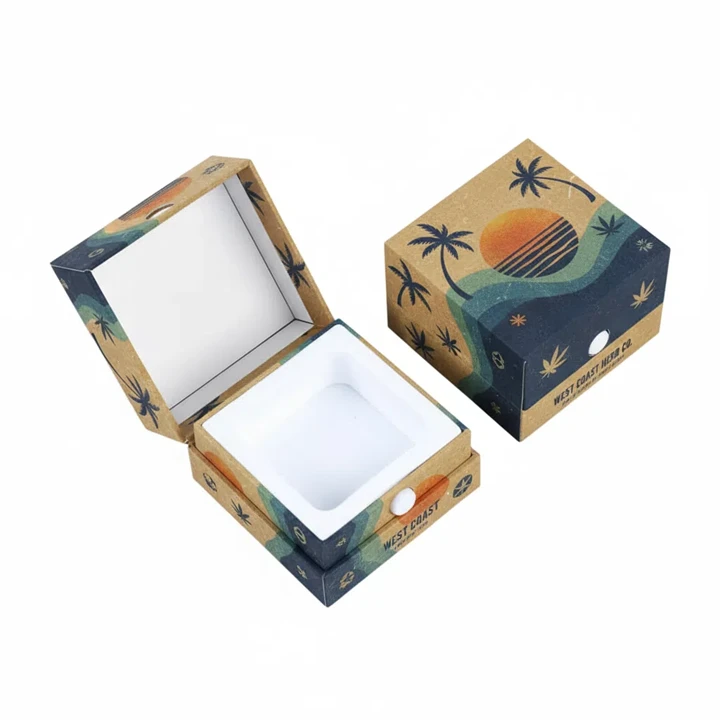 Rigid box with secure child-resistant closure