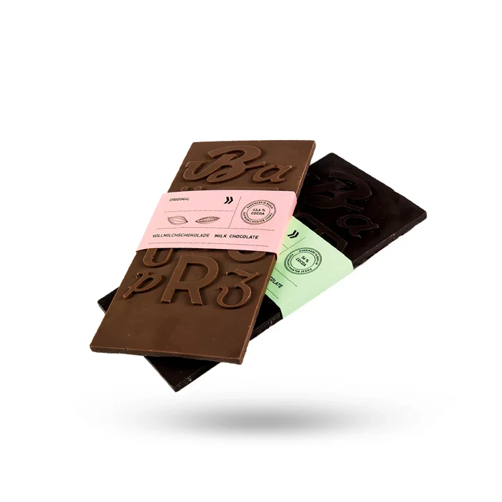 Printed sleeve around chocolate bar
