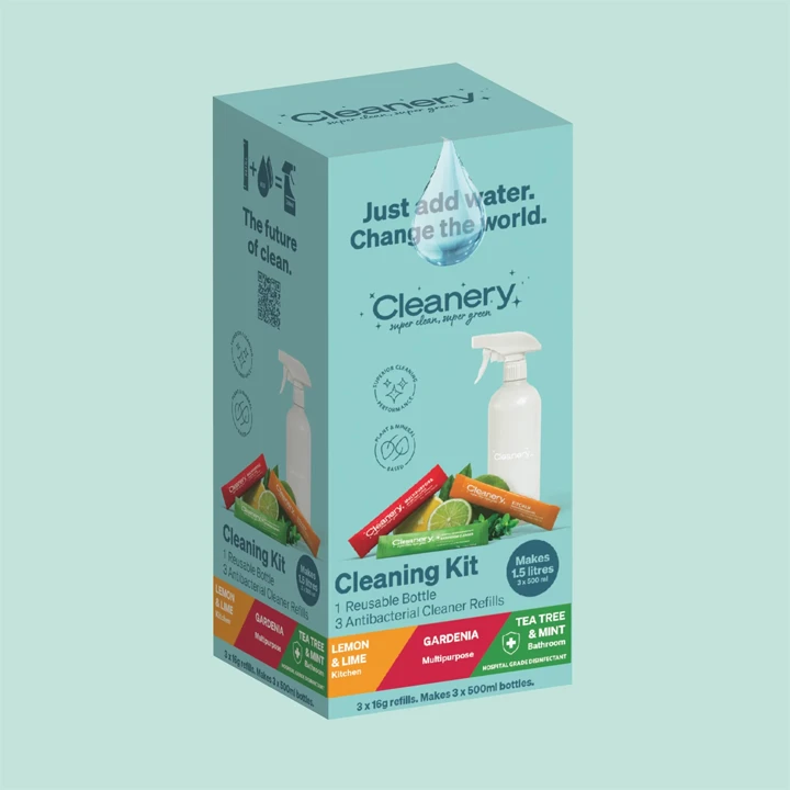 Cleaning product box with sturdy rectangular design