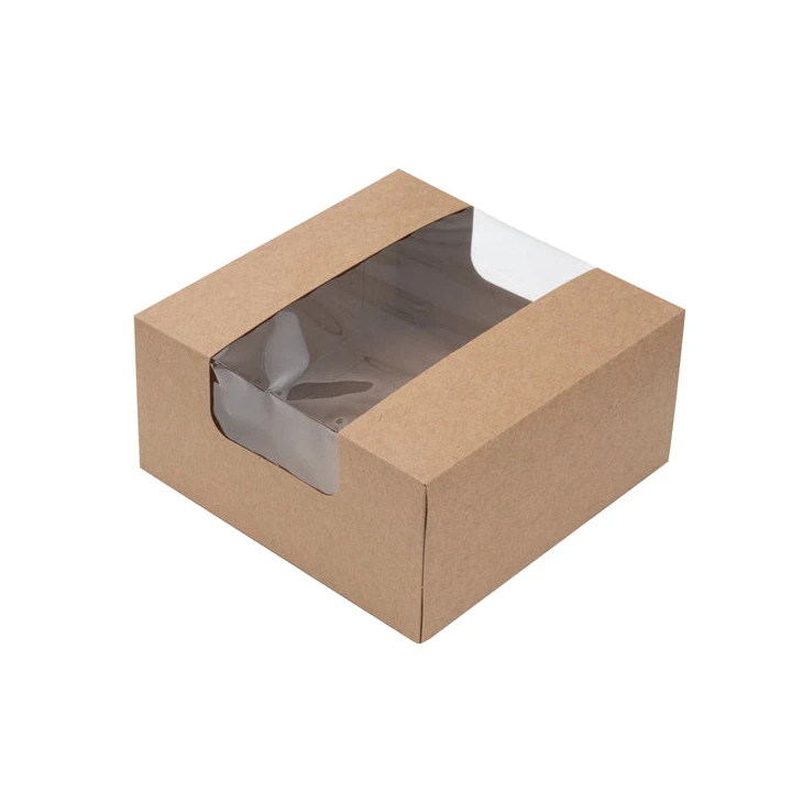 White bakery box with large clear window