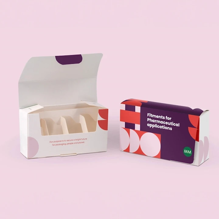 Printed clinical trial boxes with organized layout