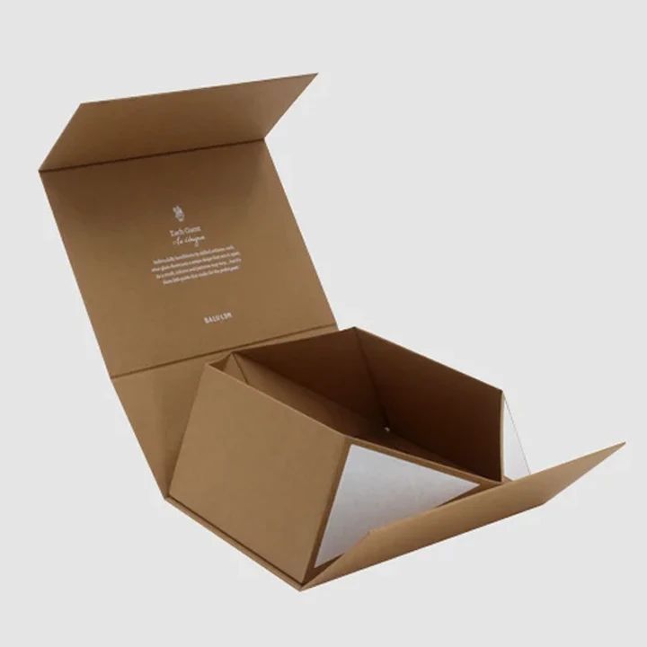 Flat gift box folded for compact storage