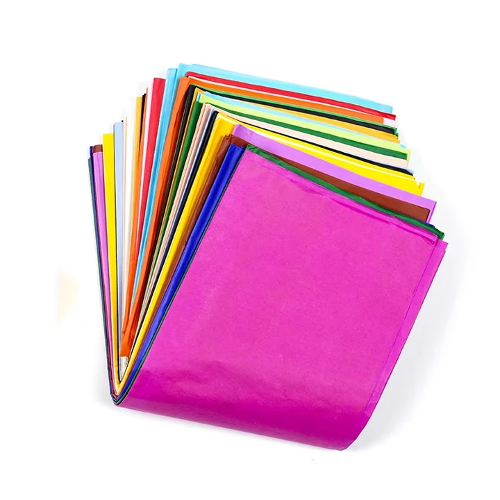 Vibrant colored tissue paper sheets