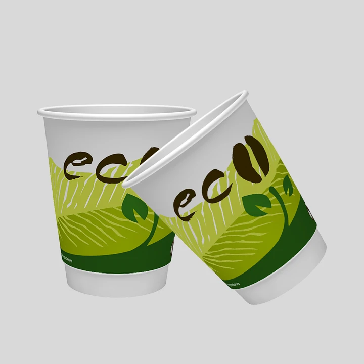 Compostable paper cup for beverages