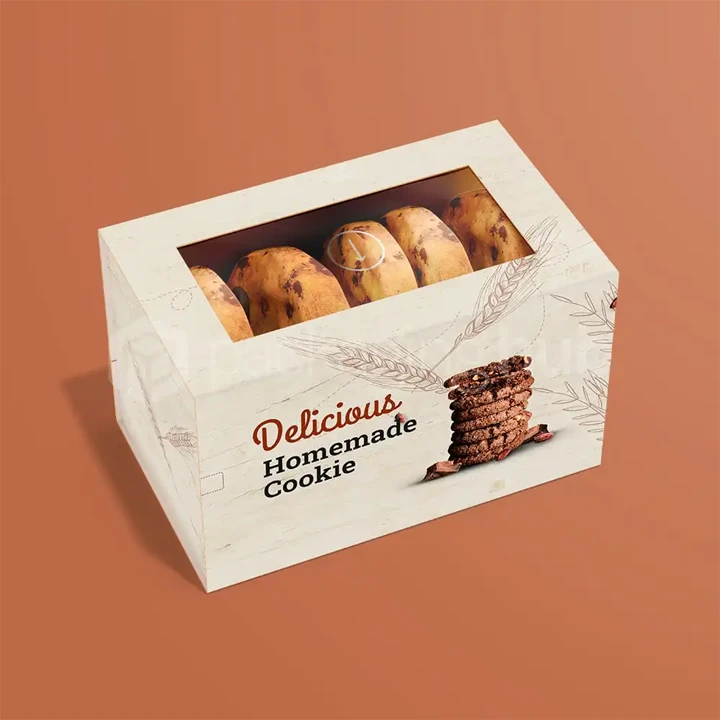 White cookie box with clear display window