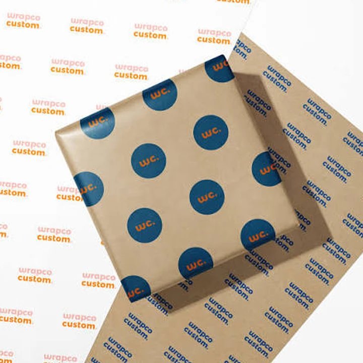 Branded wrapping paper with logo print