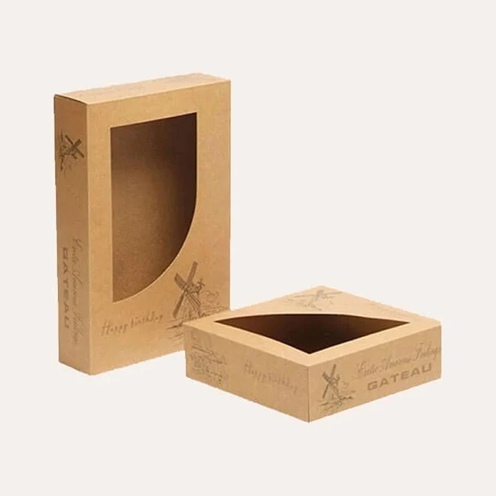 Sleeve with die-cut window showing box