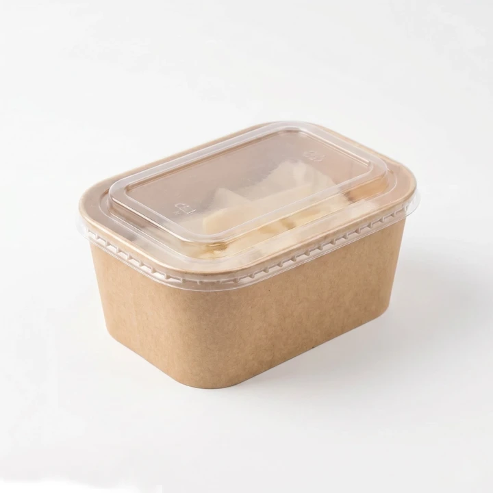Natural fiber food container with lid