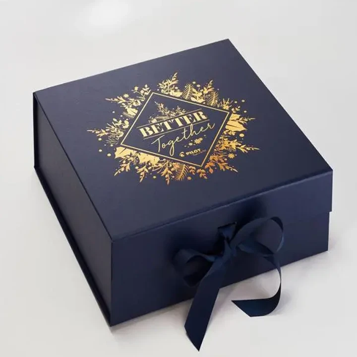 Luxury presentation box with embossed details