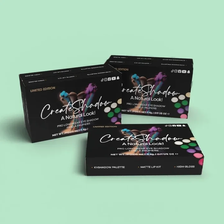 Colorful eyeshadow palette box packaging