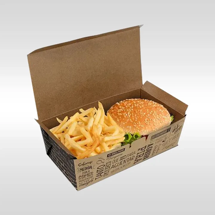 Printed paper box for fast food