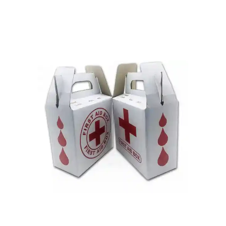 Printed first aid boxes with organized interior