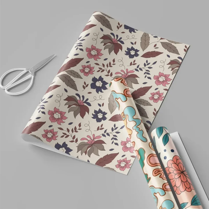 Floral wrapping paper sheets for bouquets