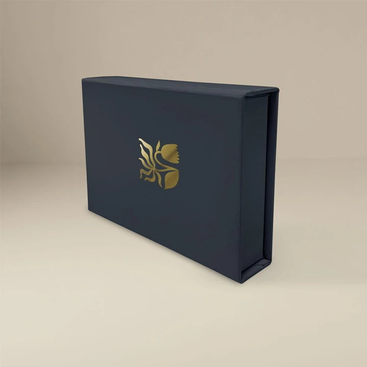 Gift box with metallic foil stamped finish