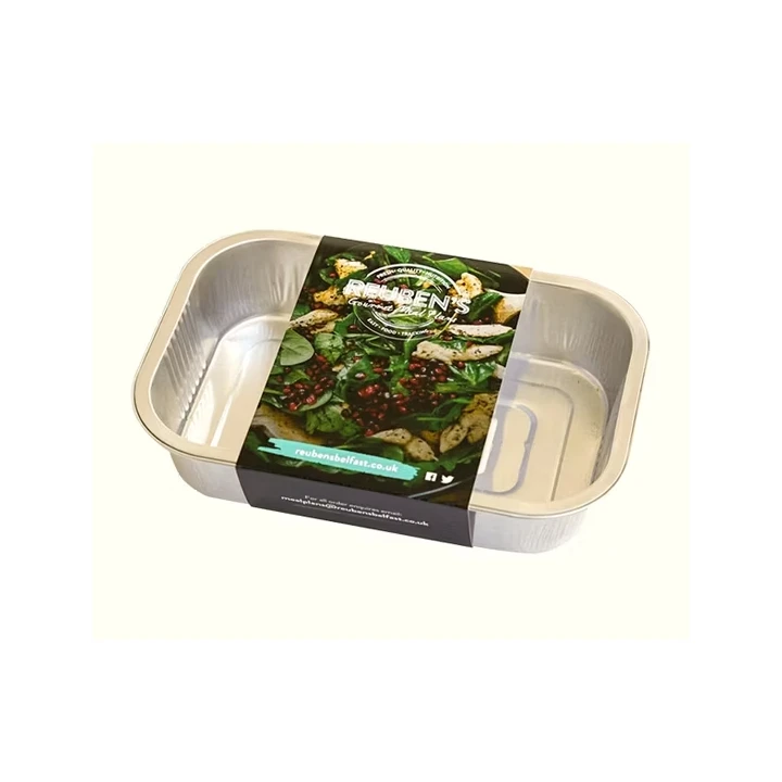 Printed sleeve wrapped around food tray
