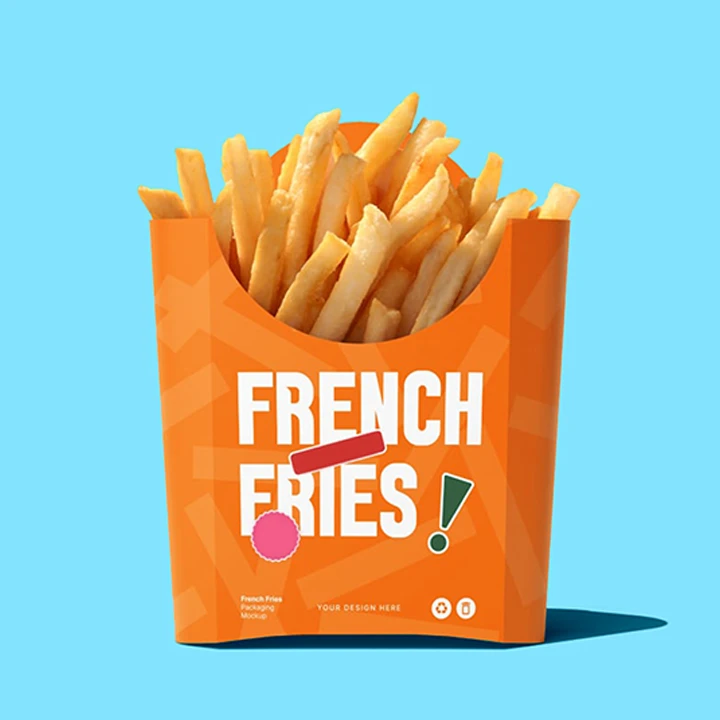 Open paper box for French fries