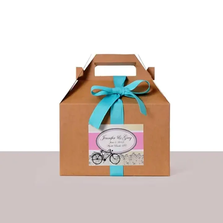 Gable gift box with built-in handle