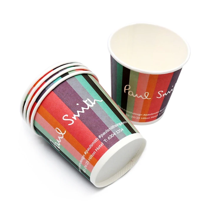 Glossy paper cup with vibrant print