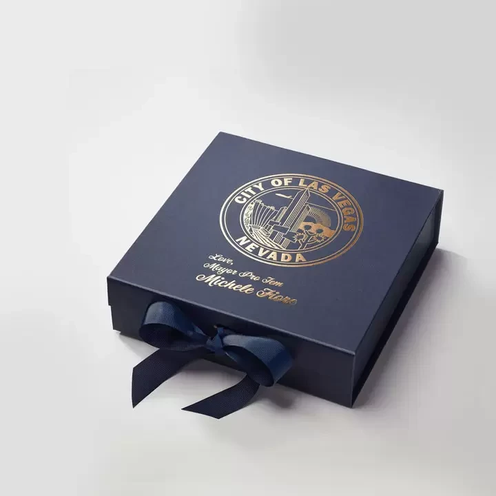 Rigid box with gold foil stamped finish