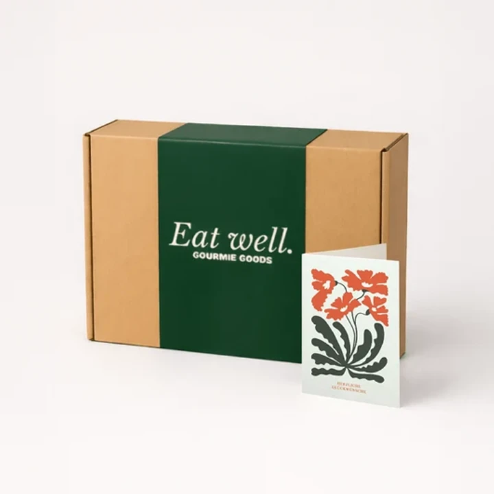Gourmet food gift box with assorted treats