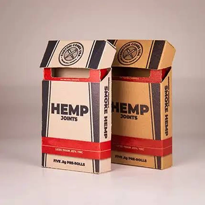 Hemp product box with clean printed design