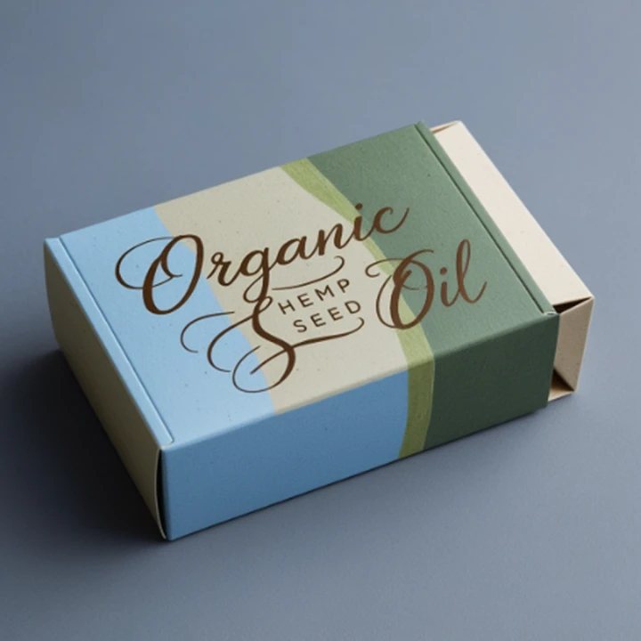 Hemp seed oil box with fitted bottle insert