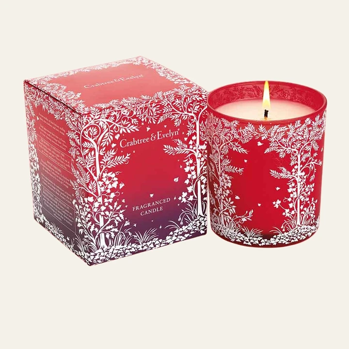 Festive box for holiday candle packaging