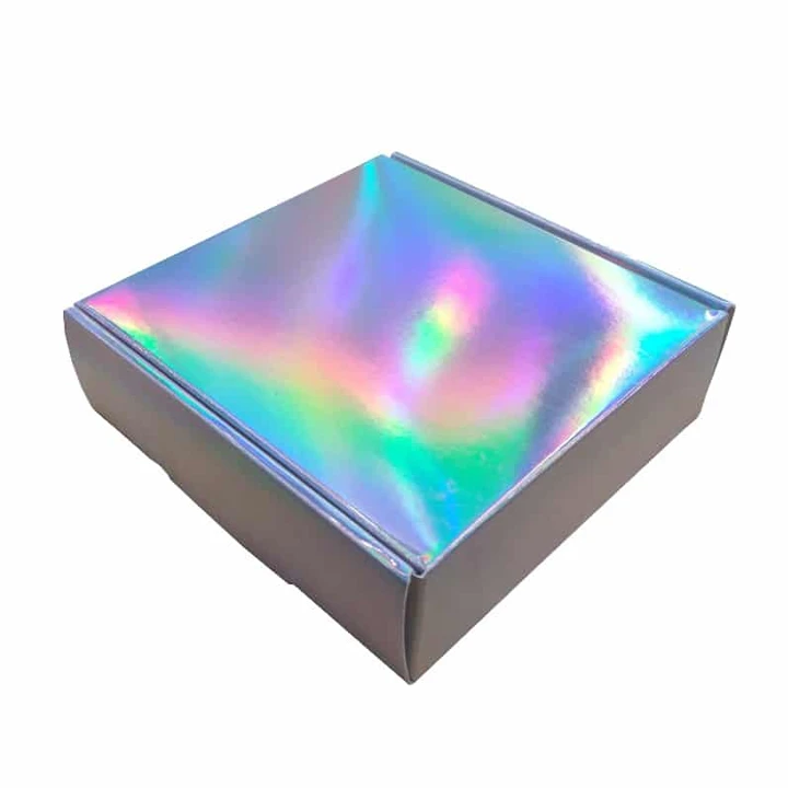 Holographic box with rainbow reflective finish