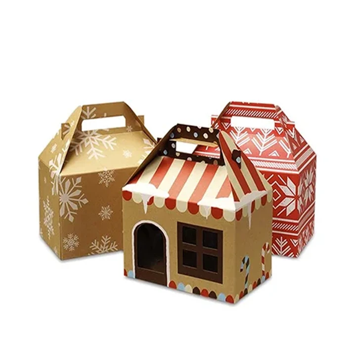 Gable boxes with peaked house-shaped tops