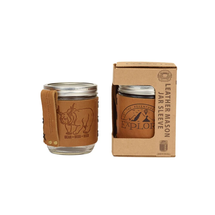 Printed sleeve wrapped around glass jar