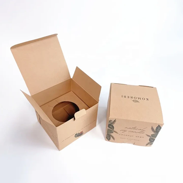 Natural kraft box for candle packaging