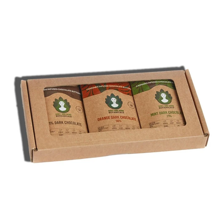 Kraft CBD box with natural printed finish