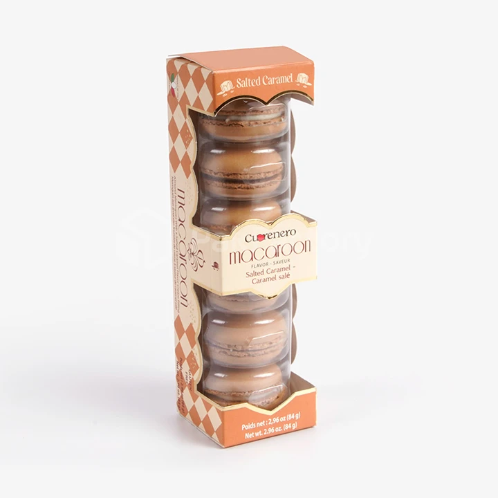 White macaron box with fitted insert