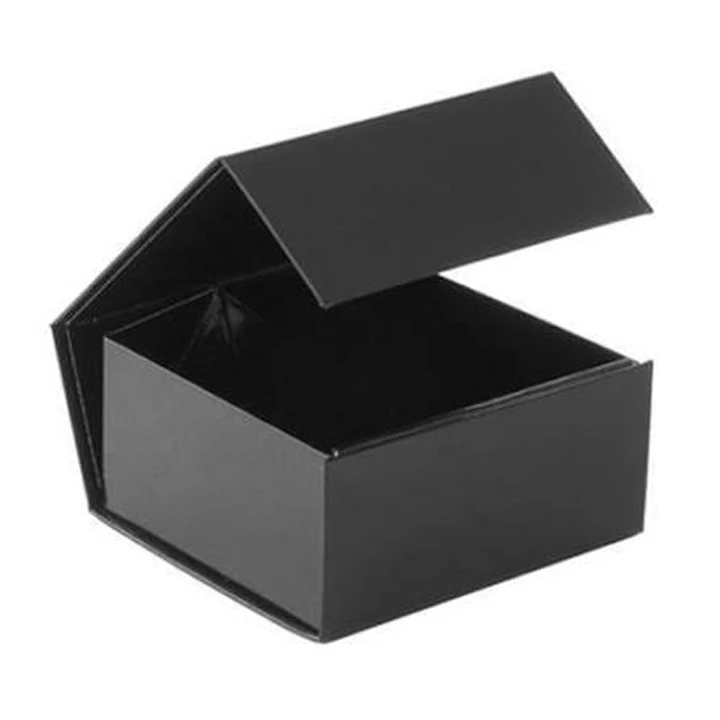Rigid box with magnetic flap closure