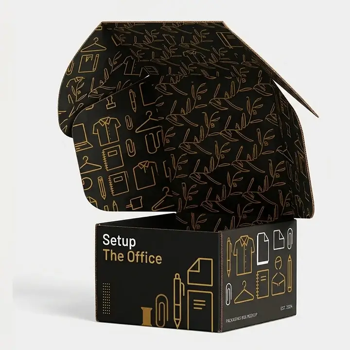 Matte black mailer box with a sleek and modern finish