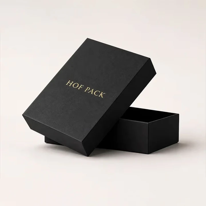 Matte black rigid box with smooth finish