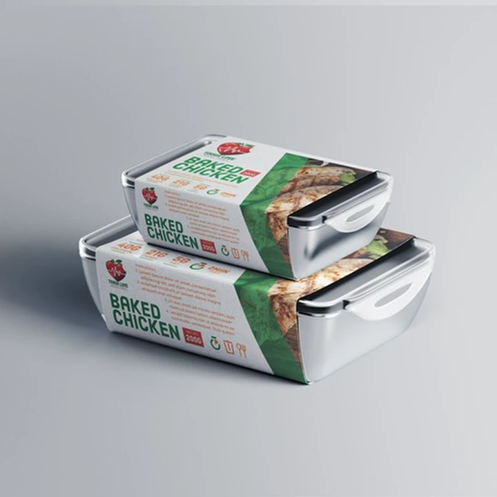 Printed sleeve around meal prep box