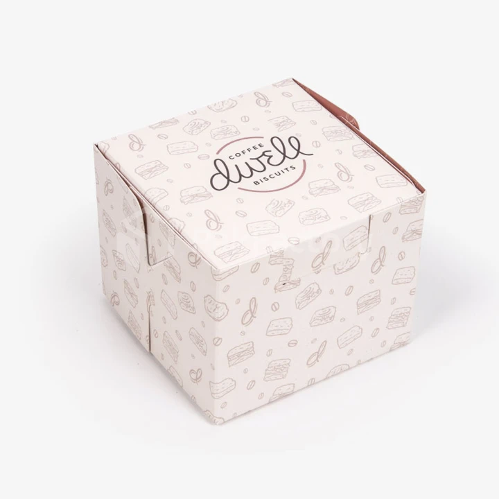 Small white cake box with clear window
