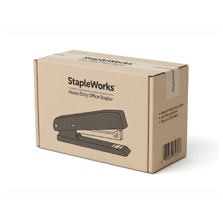 Office supply box with compact rectangular shape