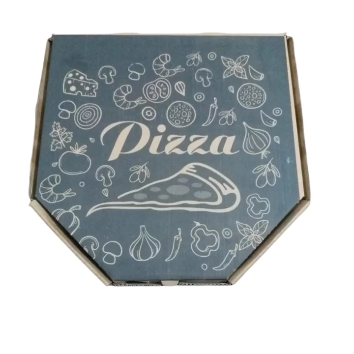 Flat printed box for whole pizza