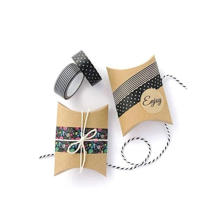 Printed pillow box holding folded apparel
