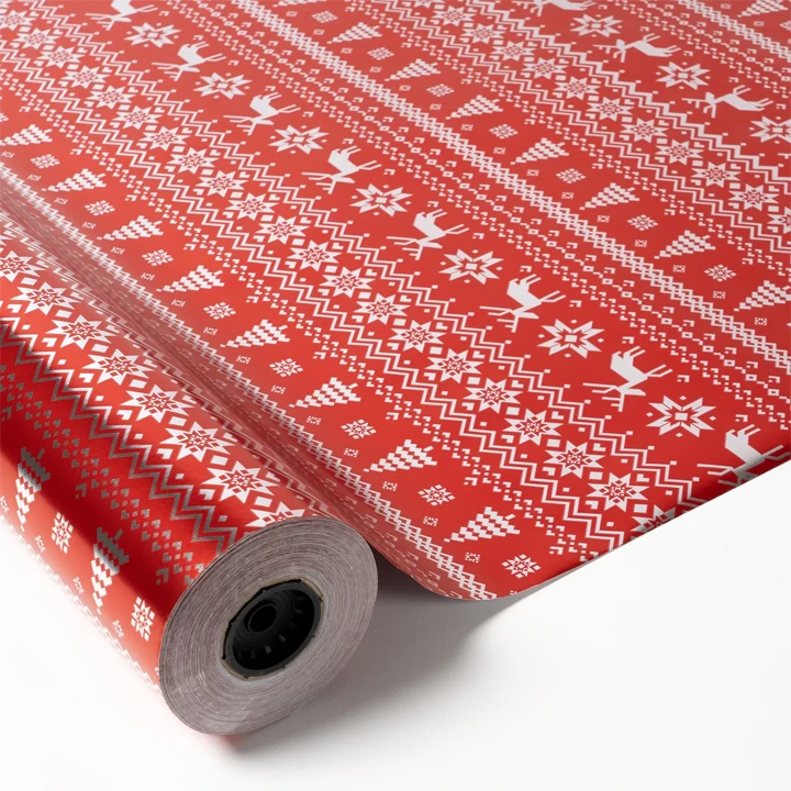 Printed wrapping paper roll with pattern