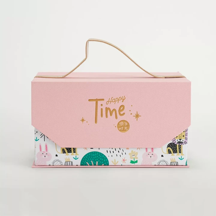 Rigid presentation box with sturdy handles